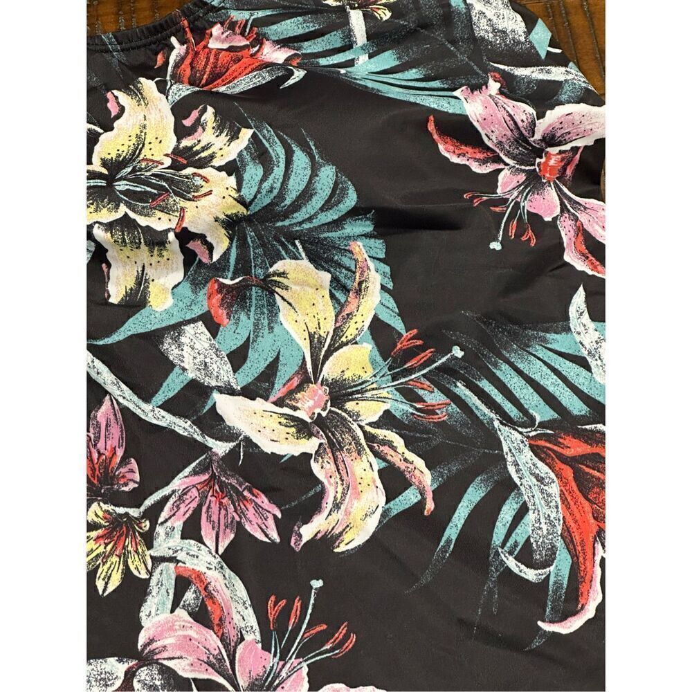 Fullfitall black tropical floral tankini top XXL 20 - Picture 4 of 7